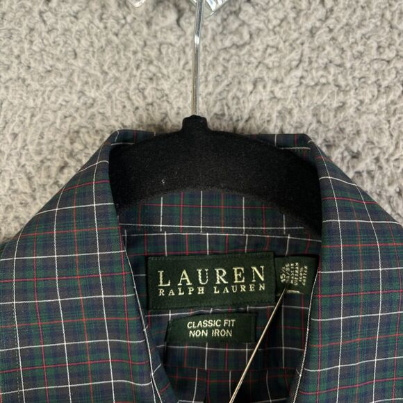 Lauren Ralph Lauren Green Label Dress Shirt Men 15.5-34/35 Plaid Green Non Iron - Picture 4 of 11